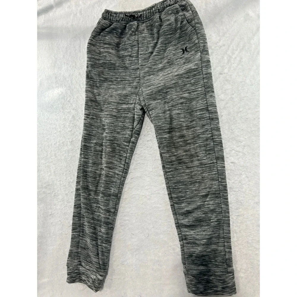 Hurley Boys Heather Gray Fleece Jogger Sweatpants Size Large L Space Dye